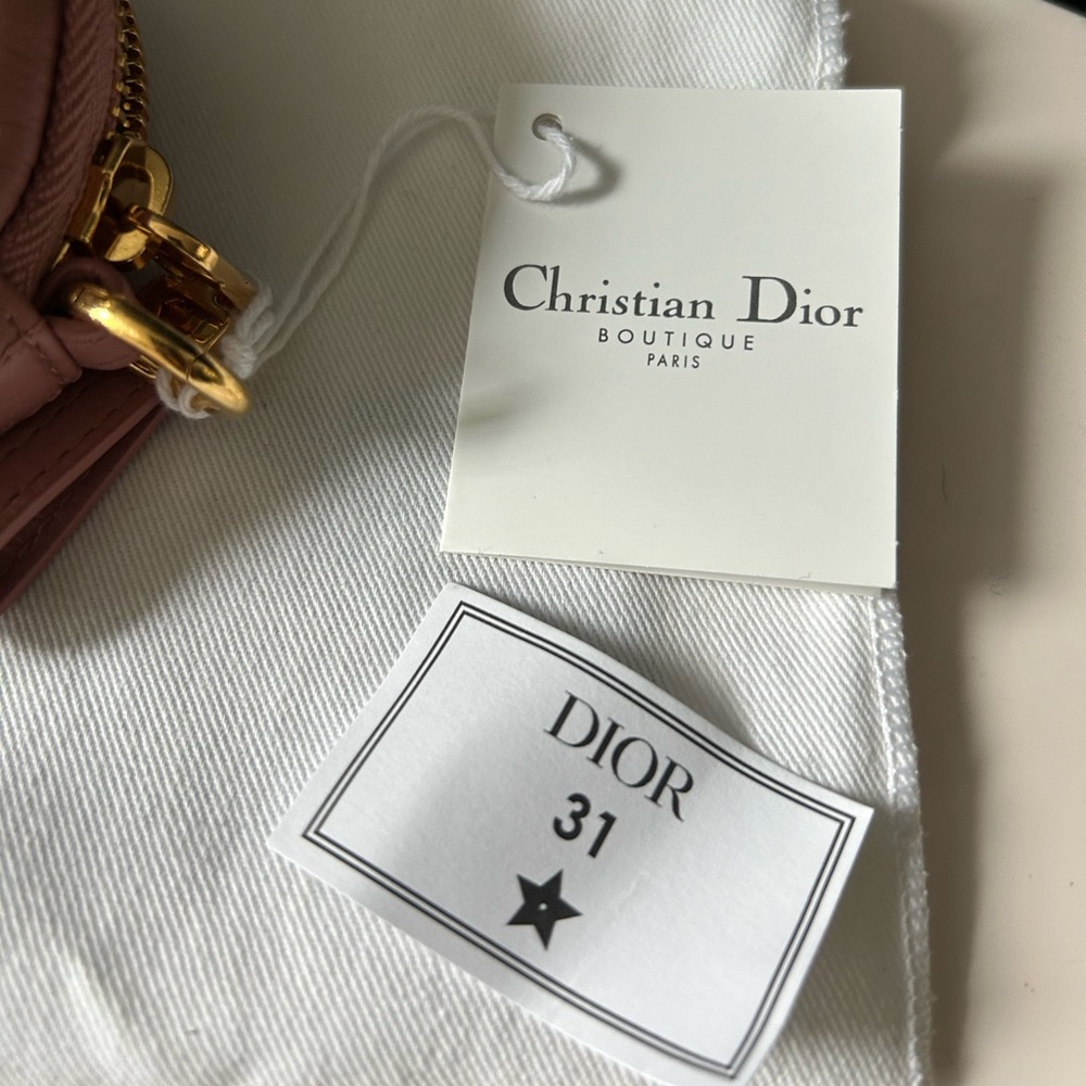 🆕 DIOR CANNAGE ROSE PINK LEATHER POUCH - Picture 4 of 6